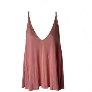 Forever 21 Top Spaghetti Strap Color Pink Size Medium V-Neck